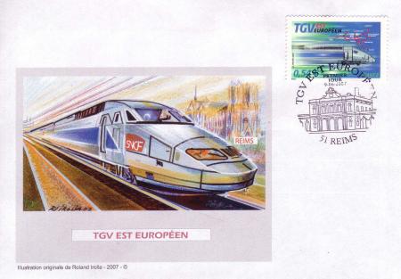 TGV REIMS  enveloppe 1er jour